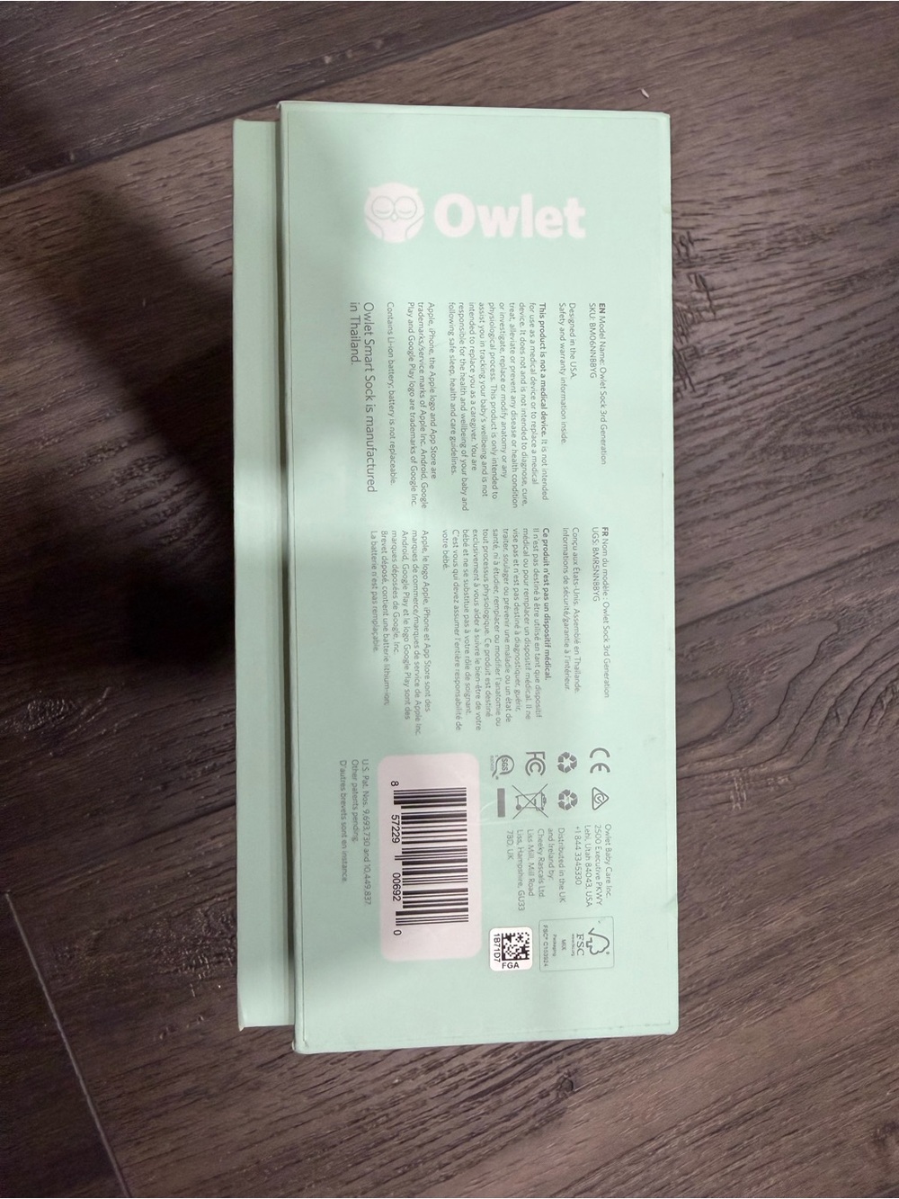 Owlet Mint Green Baby Monitor Sensor and Charging Base - Picture 2 of 2